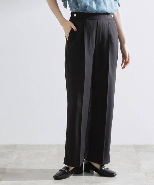 grove(グローブ)の「【洗える/美脚ラインキープ】ワイドパンツ(その他パンツ・レディース・ブラック/ブラウン系その他/ライトベージュ/チャコールグレー・03/02/01/04/05)」の2枚目の写真