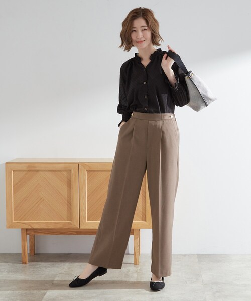 grove(グローブ)の「【洗える/美脚ラインキープ】ワイドパンツ(その他パンツ・レディース・ブラック/ブラウン系その他/ライトベージュ/チャコールグレー・03/02/01/04/05)」の18枚目の写真