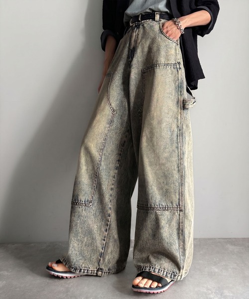 Classical Origin（クラシカルオリジン）の「ダブルニー仕様ワイドペインターデニム／Double Knee Wide Painter Denim（デニムパンツ・メンズ・その他1/ライトブルー/ブラック・MEDIUM/LARGE/SMALL）」の3枚目の写真