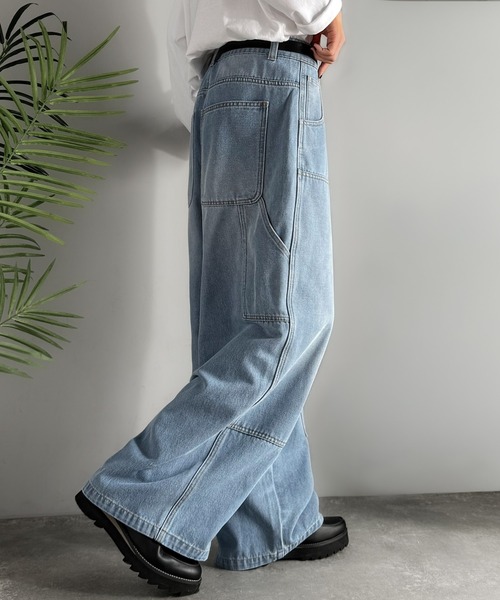 Classical Origin（クラシカルオリジン）の「ダブルニー仕様ワイドペインターデニム／Double Knee Wide Painter Denim（デニムパンツ・メンズ・その他1/ライトブルー/ブラック・MEDIUM/LARGE/SMALL）」の9枚目の写真
