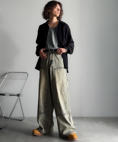 Classical Origin（クラシカルオリジン）の「ダブルニー仕様ワイドペインターデニム／Double Knee Wide Painter Denim（デニムパンツ・メンズ・その他1/ライトブルー/ブラック・MEDIUM/LARGE/SMALL）」の20枚目の写真