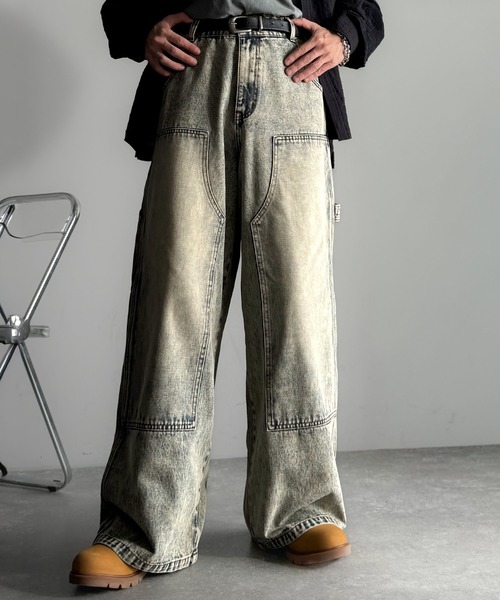 Classical Origin（クラシカルオリジン）の「ダブルニー仕様ワイドペインターデニム／Double Knee Wide Painter Denim（デニムパンツ・メンズ・その他1/ライトブルー/ブラック・MEDIUM/LARGE/SMALL）」の21枚目の写真