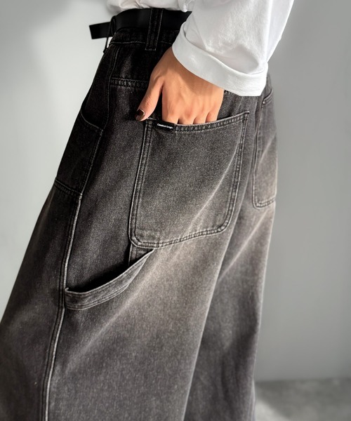 Classical Origin（クラシカルオリジン）の「ダブルニー仕様ワイドペインターデニム／Double Knee Wide Painter Denim（デニムパンツ・メンズ・その他1/ライトブルー/ブラック・MEDIUM/LARGE/SMALL）」の4枚目の写真