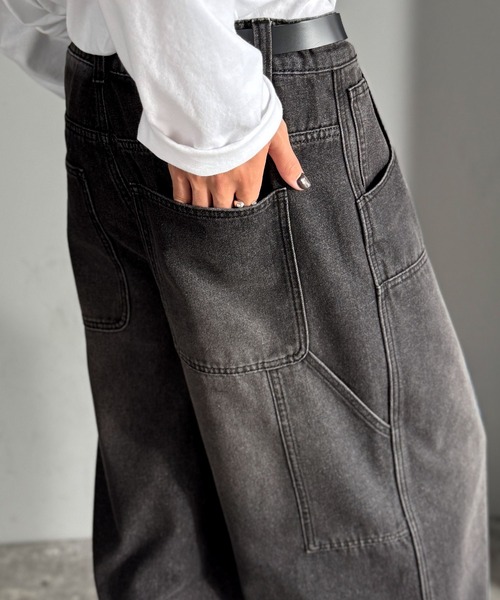 Classical Origin（クラシカルオリジン）の「ダブルニー仕様ワイドペインターデニム／Double Knee Wide Painter Denim（デニムパンツ・メンズ・その他1/ライトブルー/ブラック・MEDIUM/LARGE/SMALL）」の5枚目の写真