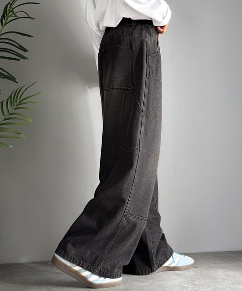Classical Origin（クラシカルオリジン）の「ダブルニー仕様ワイドペインターデニム／Double Knee Wide Painter Denim（デニムパンツ・メンズ・その他1/ライトブルー/ブラック・MEDIUM/LARGE/SMALL）」の6枚目の写真