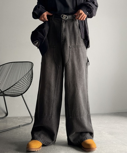 Classical Origin（クラシカルオリジン）の「ダブルニー仕様ワイドペインターデニム／Double Knee Wide Painter Denim（デニムパンツ・メンズ・その他1/ライトブルー/ブラック・MEDIUM/LARGE/SMALL）」の7枚目の写真