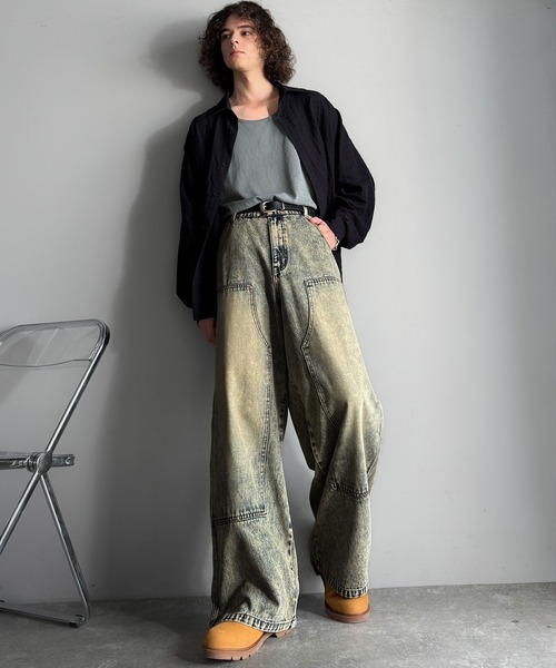 Classical Origin（クラシカルオリジン）の「ダブルニー仕様ワイドペインターデニム／Double Knee Wide Painter Denim（デニムパンツ・メンズ・その他1/ライトブルー/ブラック・MEDIUM/LARGE/SMALL）」の18枚目の写真