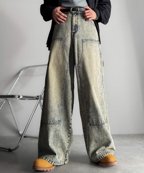 Classical Origin（クラシカルオリジン）の「ダブルニー仕様ワイドペインターデニム／Double Knee Wide Painter Denim（デニムパンツ・メンズ・その他1/ライトブルー/ブラック・MEDIUM/LARGE/SMALL）」の17枚目の写真