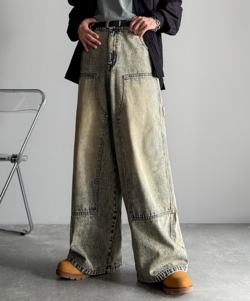 Classical Origin（クラシカルオリジン）の「ダブルニー仕様ワイドペインターデニム／Double Knee Wide Painter Denim（デニムパンツ・メンズ・その他1/ライトブルー/ブラック・MEDIUM/LARGE/SMALL）」の15枚目の写真