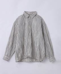 SLICK | 【SLICK/スリック】Stripe Tuck Jaquard Drawstring Regular Shirt/タックジャガードストライプドロストレギュラーカラーリラックスシャツ / クラシック(シャツ/ブラウス)