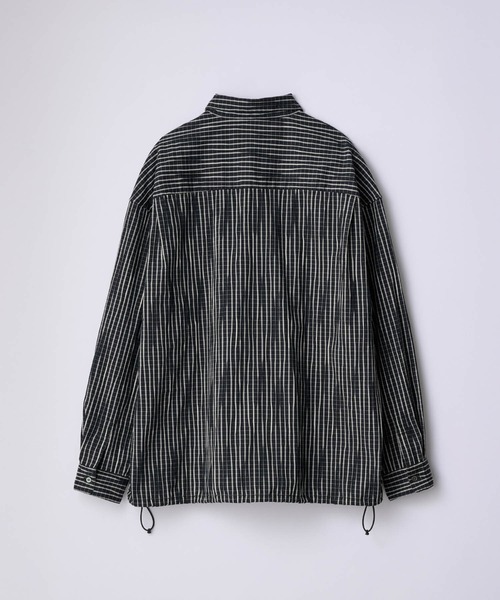 SLICK（スリック）の「【SLICK/スリック】Stripe Tuck Jaquard Drawstring Regular Shirt/タックジャガードストライプドロストレギュラーカラーリラックスシャツ / クラシック（シャツ/ブラウス・メンズ・ホワイト/ブラック/ネイビー・3/2/1）」の21枚目の写真