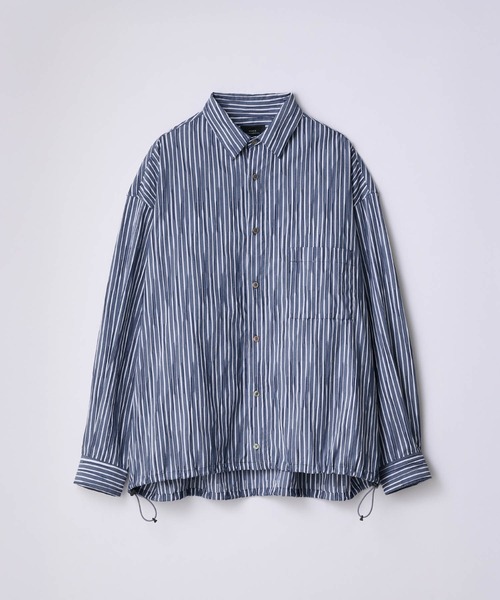 SLICK（スリック）の「【SLICK/スリック】Stripe Tuck Jaquard Drawstring Regular Shirt/タックジャガードストライプドロストレギュラーカラーリラックスシャツ / クラシック（シャツ/ブラウス・メンズ・ホワイト/ブラック/ネイビー・3/2/1）」の22枚目の写真