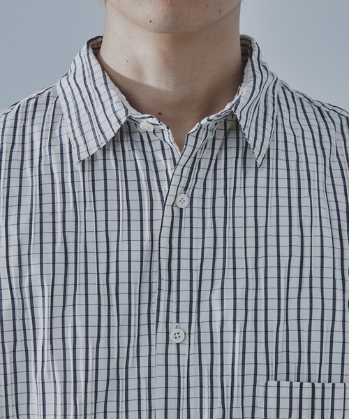 SLICK（スリック）の「【SLICK/スリック】Stripe Tuck Jaquard Drawstring Regular Shirt/タックジャガードストライプドロストレギュラーカラーリラックスシャツ / クラシック（シャツ/ブラウス・メンズ・ホワイト/ブラック/ネイビー・3/2/1）」の12枚目の写真