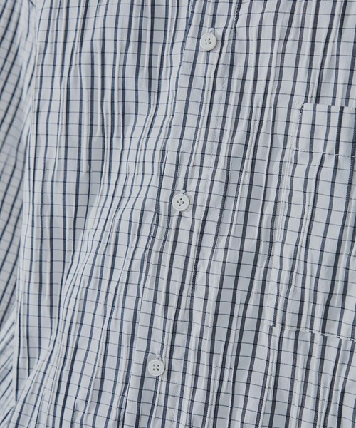 SLICK（スリック）の「【SLICK/スリック】Stripe Tuck Jaquard Drawstring Regular Shirt/タックジャガードストライプドロストレギュラーカラーリラックスシャツ / クラシック（シャツ/ブラウス・メンズ・ホワイト/ブラック/ネイビー・3/2/1）」の18枚目の写真