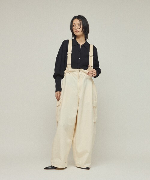 Johnbull（ジョンブル）の「JOHNBULL/ジョンブル MILサロペット /  2WAYサロペット / JL253P09（サロペット/オーバーオール・レディース・ブラック/オフホワイト・M/S）」の13枚目の写真