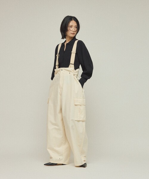 Johnbull（ジョンブル）の「JOHNBULL/ジョンブル MILサロペット /  2WAYサロペット / JL253P09（サロペット/オーバーオール・レディース・ブラック/オフホワイト・M/S）」の16枚目の写真