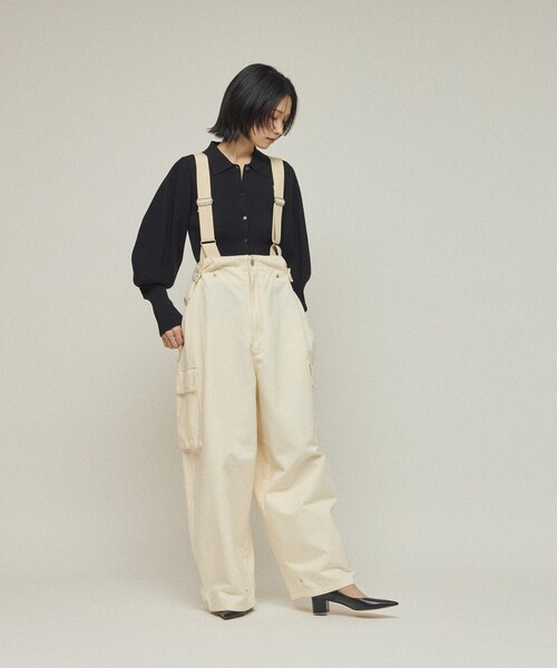 Johnbull（ジョンブル）の「JOHNBULL/ジョンブル MILサロペット /  2WAYサロペット / JL253P09（サロペット/オーバーオール・レディース・ブラック/オフホワイト・M/S）」の18枚目の写真