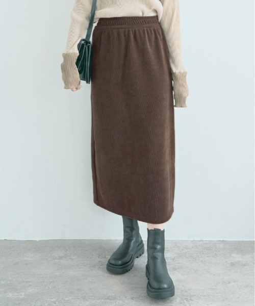 kirakiraShop(キラキラショップ)の「裏起毛 コーデュロイ タイトスカート(スカート・レディース・ブラウン/チャコール/ベージュ/ブラック・S/M)」の21枚目の写真