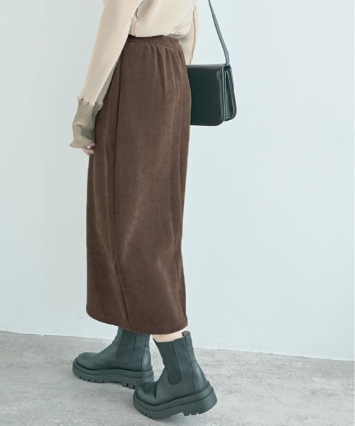 kirakiraShop(キラキラショップ)の「裏起毛 コーデュロイ タイトスカート(スカート・レディース・ブラウン/チャコール/ベージュ/ブラック・S/M)」の10枚目の写真