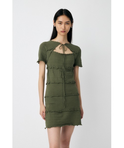 MOUSSY BOW DESIGN KNIT ミニワンピース BOW DESIGN KNIT ミニドレス（ワンピース）｜MOUSSY（マウジー