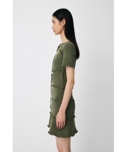 MOUSSY(マウジー)の「BOW DESIGN KNIT ミニドレス(ワンピース・レディース・カーキ/ホワイト/ネイビー・1/2)」の9枚目の写真