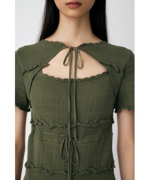 MOUSSY BOW DESIGN KNIT ミニワンピース BOW DESIGN KNIT ミニドレス（ワンピース）｜MOUSSY（マウジー