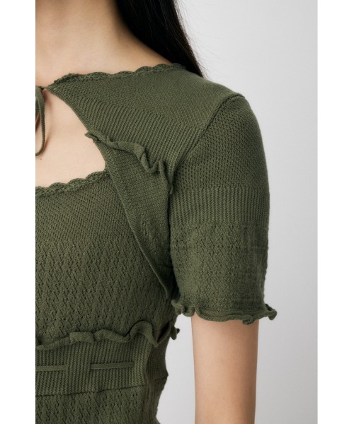 BOW DESIGN KNIT ミニドレス（ワンピース）｜MOUSSY（マウジー