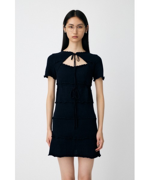 MOUSSY(マウジー)の「BOW DESIGN KNIT ミニドレス(ワンピース・レディース・カーキ/ホワイト/ネイビー・1/2)」の17枚目の写真