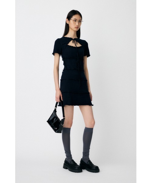 MOUSSY(マウジー)の「BOW DESIGN KNIT ミニドレス(ワンピース・レディース・カーキ/ホワイト/ネイビー・1/2)」の18枚目の写真