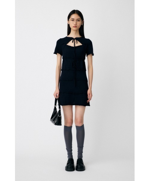 MOUSSY(マウジー)の「BOW DESIGN KNIT ミニドレス(ワンピース・レディース・カーキ/ホワイト/ネイビー・1/2)」の19枚目の写真