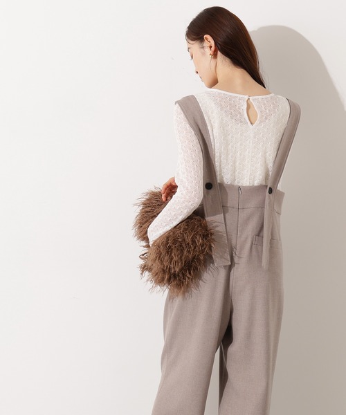 N.（N. Natural Beauty Basic）（エヌエヌナチュラルビューティーベーシック）の「ワイドストラップサロペット（サロペット/オーバーオール・レディース・ベージュ/チャコールグレー・MEDIUM）」の17枚目の写真