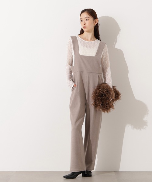 N.（N. Natural Beauty Basic）（エヌエヌナチュラルビューティーベーシック）の「ワイドストラップサロペット（サロペット/オーバーオール・レディース・ベージュ/チャコールグレー・MEDIUM）」の19枚目の写真