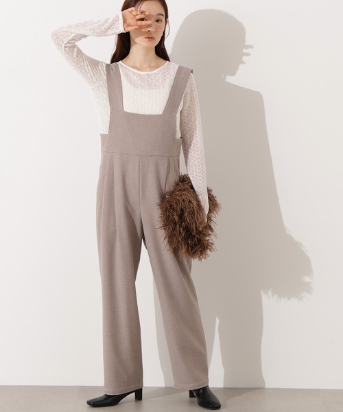 N.（N. Natural Beauty Basic）（エヌエヌナチュラルビューティーベーシック）の「ワイドストラップサロペット（サロペット/オーバーオール・レディース・ベージュ/チャコールグレー・MEDIUM）」の20枚目の写真