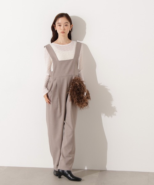 N.（N. Natural Beauty Basic）（エヌエヌナチュラルビューティーベーシック）の「ワイドストラップサロペット（サロペット/オーバーオール・レディース・ベージュ/チャコールグレー・MEDIUM）」の9枚目の写真