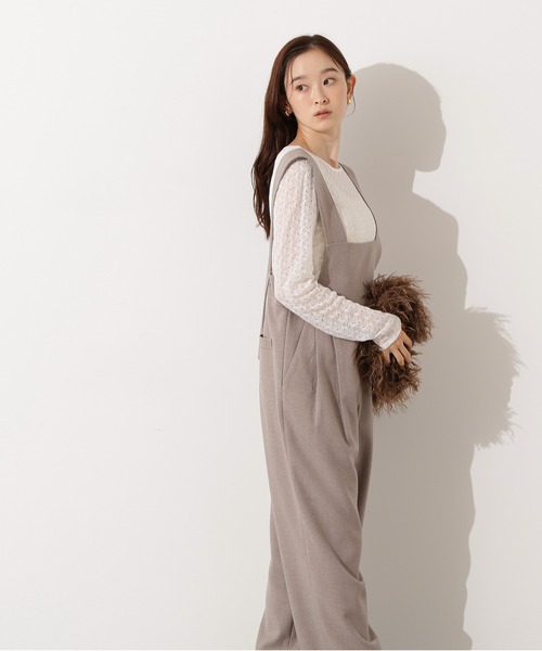 N.（N. Natural Beauty Basic）（エヌエヌナチュラルビューティーベーシック）の「ワイドストラップサロペット（サロペット/オーバーオール・レディース・ベージュ/チャコールグレー・MEDIUM）」の10枚目の写真
