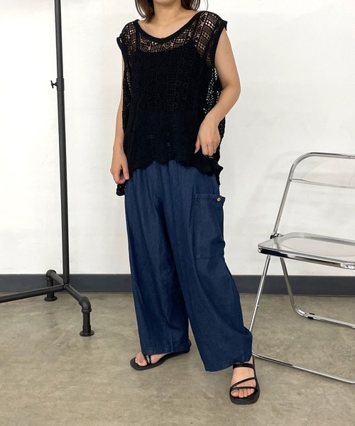 CRB(シーアールビー)の「裾ダーツカーゴパンツ(その他パンツ・レディース・グレー/モカ/インディゴブルー/カーキ/ブラック・F)」の13枚目の写真