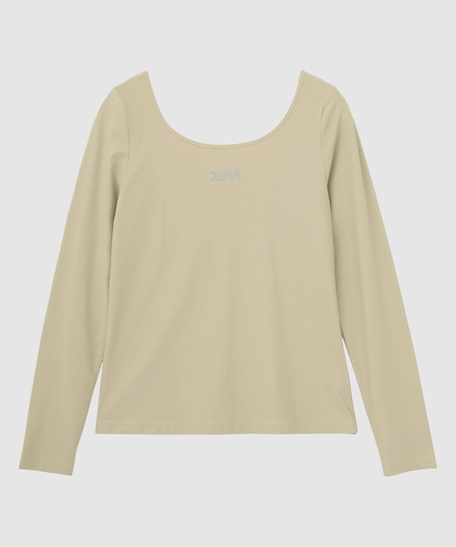 X-girl SPORTS(エックスガールスポーツ)の「BACK OPEN LS TOP(Tシャツ/カットソー・レディース・ブラック/ベージュ・MEDIUM/LARGE)」の1枚目の写真