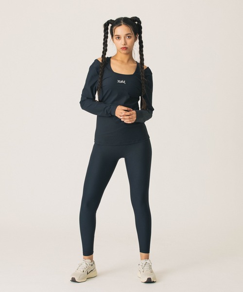 X-girl SPORTS(エックスガールスポーツ)の「BACK OPEN LS TOP(Tシャツ/カットソー・レディース・ブラック/ベージュ・MEDIUM/LARGE)」の5枚目の写真