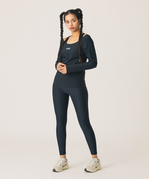 X-girl SPORTS(エックスガールスポーツ)の「BACK OPEN LS TOP(Tシャツ/カットソー・レディース・ブラック/ベージュ・MEDIUM/LARGE)」の7枚目の写真