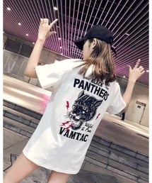 PANTHERバックプリントルーズTシャツ