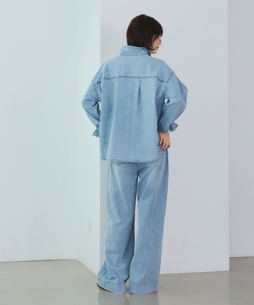 CROSS FUNCTION（クロスファンクション）の「《撥水》FRESH DENIM デニムシャツ【CROSS FUNCTION/クロスファンクション】（シャツ/ブラウス・レディース・サックスブルー/ホワイト/ネイビー・L/M/LL）」の18枚目の写真