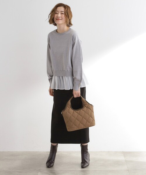 grove（グローブ）の「【撥水】キルトクリテ2WAYトート（トートバッグ・レディース・ブラック/ナチュラル/キャメル・00）」の7枚目の写真