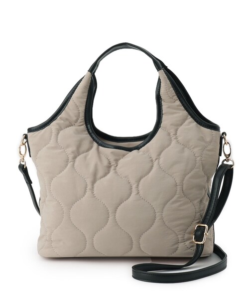 grove（グローブ）の「【撥水】キルトクリテ2WAYトート（トートバッグ・レディース・ブラック/ナチュラル/キャメル・00）」の12枚目の写真