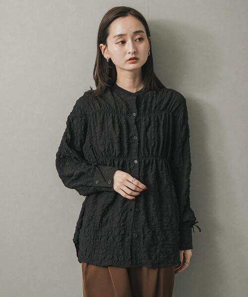 SENSE OF PLACE by URBAN RESEARCH(センスオブプレイスバイアーバンリサーチ)の「シャーリングシャツ(シャツ/ブラウス・レディース・ライトブルー/ブラック/アイボリー・ONE)」の13枚目の写真