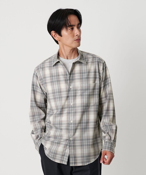 【新品】UNITED ARROWSポリエステルウール カルゼ ルーズCPOシャツ 20201002152639207_500.jpg