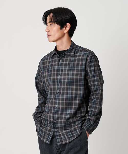 BEAUTY&YOUTH UNITED ARROWS(ビューティーアンドユースユナイテッドアローズ)の「尾州 TW チェック レギュラーシャツ FORM TAPERD型 ウォッシャブル MADE IN JAPAN(シャツ/ブラウス・メンズ・ネイビー/グレー系・S/M/L/XL)」の5枚目の写真