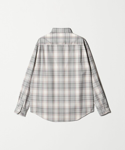 BEAUTY＆YOUTH 尾州ウールオンブレチェックシャツ Sサイズ ネイビー BEAUTY＆YOUTH 尾州ウールオンブレチェックシャツ Sサイズ