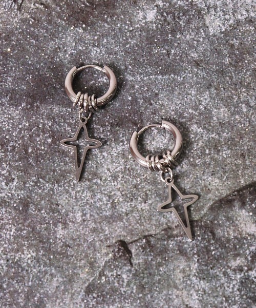 シルバー925 ピアス　ユニセックス　片耳　ゆらゆら　インパクト　タトゥー　紋様 販売 中ファッション - シルバーピアス ユニセックス 片耳