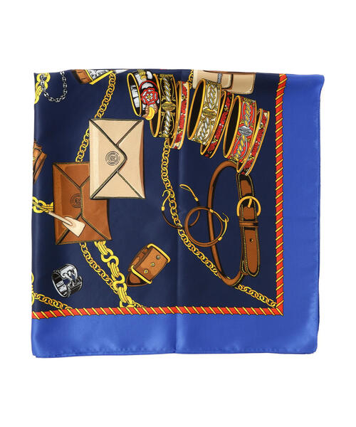EDIT COLOGNE（エディットコロン）の「グッズ柄大判スカーフ（ストール/ショール・レディース・ネイビー/ブルー・ﾌﾘ-）」の3枚目の写真