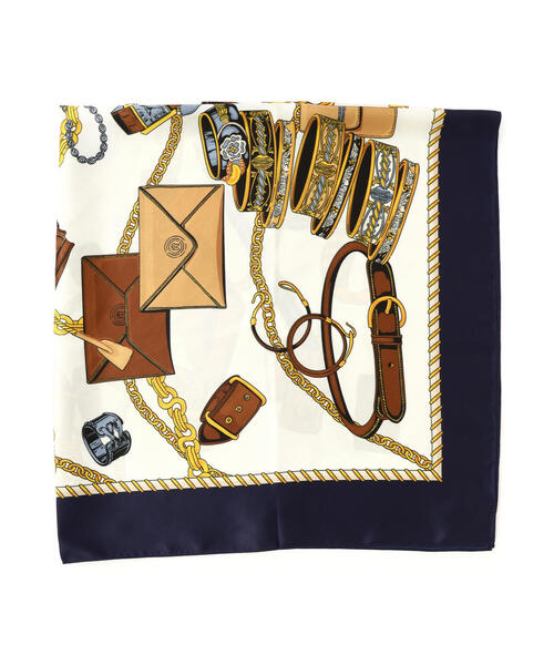 EDIT COLOGNE（エディットコロン）の「グッズ柄大判スカーフ（ストール/ショール・レディース・ネイビー/ブルー・ﾌﾘ-）」の7枚目の写真